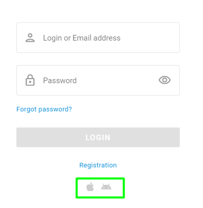 Mobile app download buttons